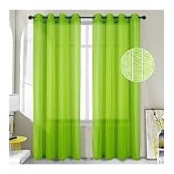 Tony Collection Other - NWT Lime Green Sheer Grommet Long Curtains: 2 Panels 84” L x 52” W Each